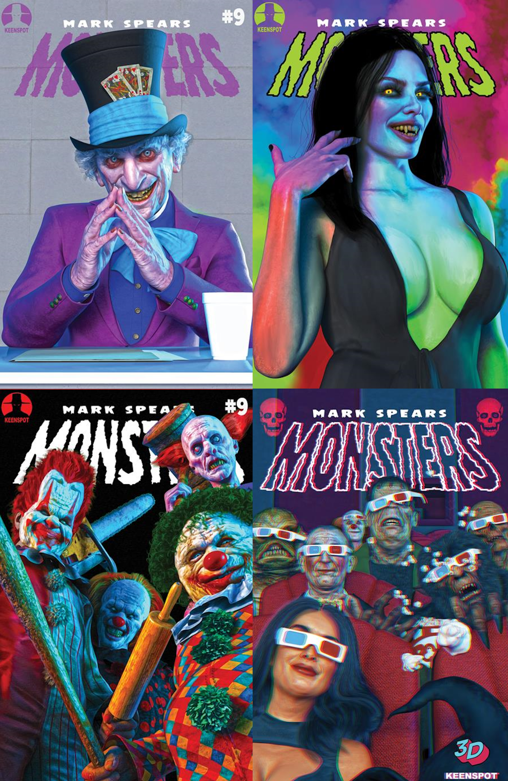 MARK SPEARS MONSTERS #9 Covers A, B, C & D Bundle