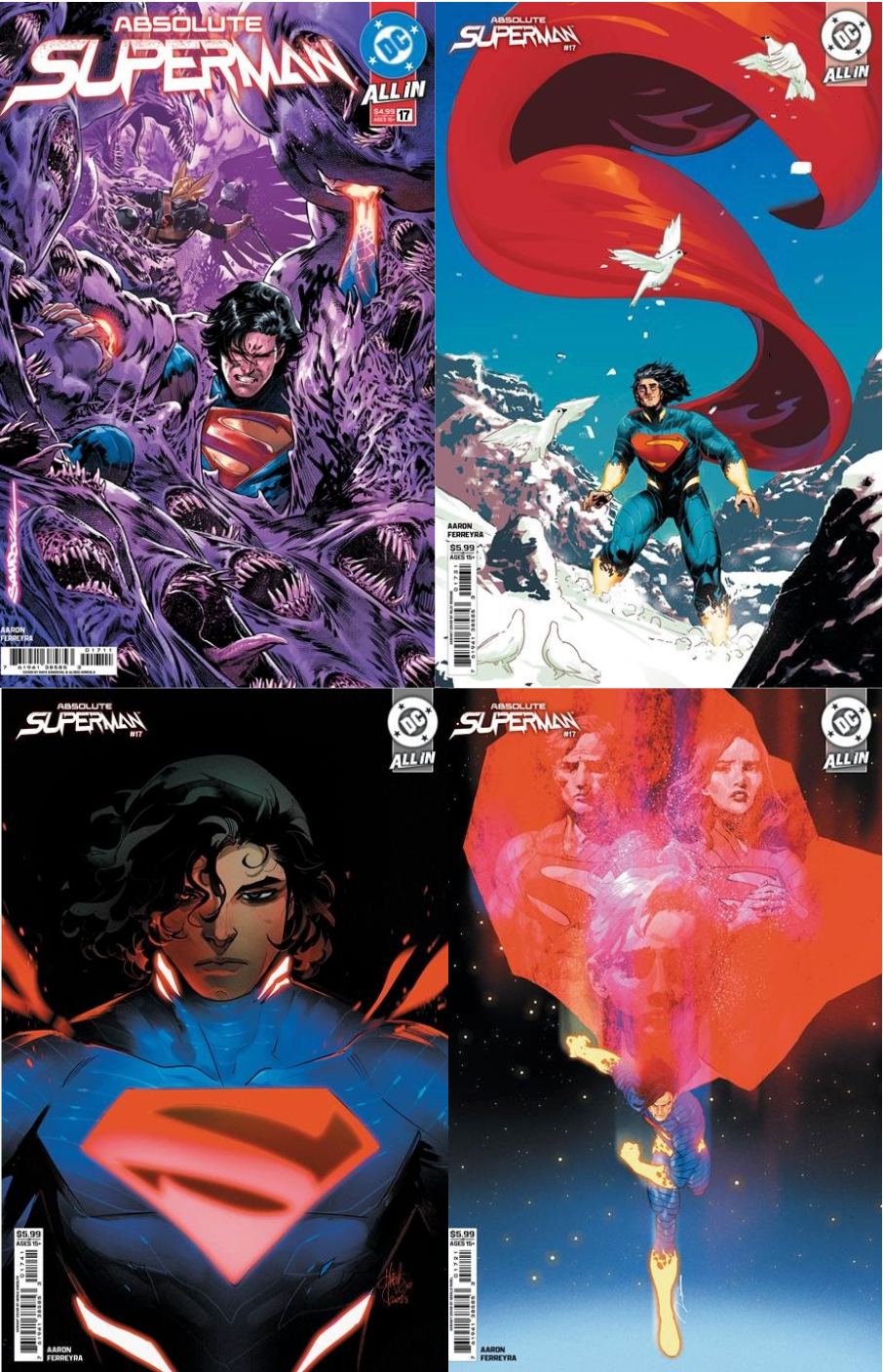 ABSOLUTE SUPERMAN #17 - 4 Cover Set A,B,C,D